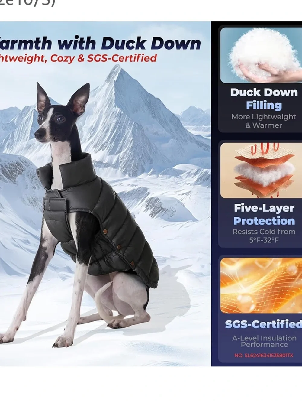 Black Puffer Dog Jacket - Brand: